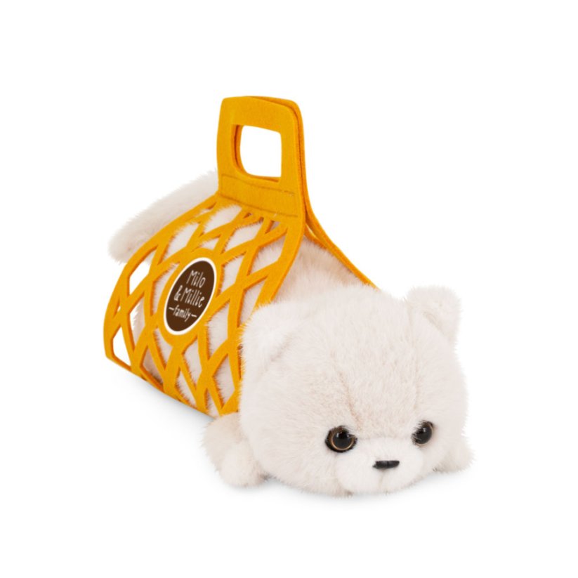 Plyšová ležící kočička v plstěném vaku Orange Toys 35 cm - Milo the White Cat