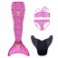 Kostým mořské panny Kuaki Mermaids - ocas, monofin ploutev a plavky - set 4 ks - Princess - XXS 5-6 let