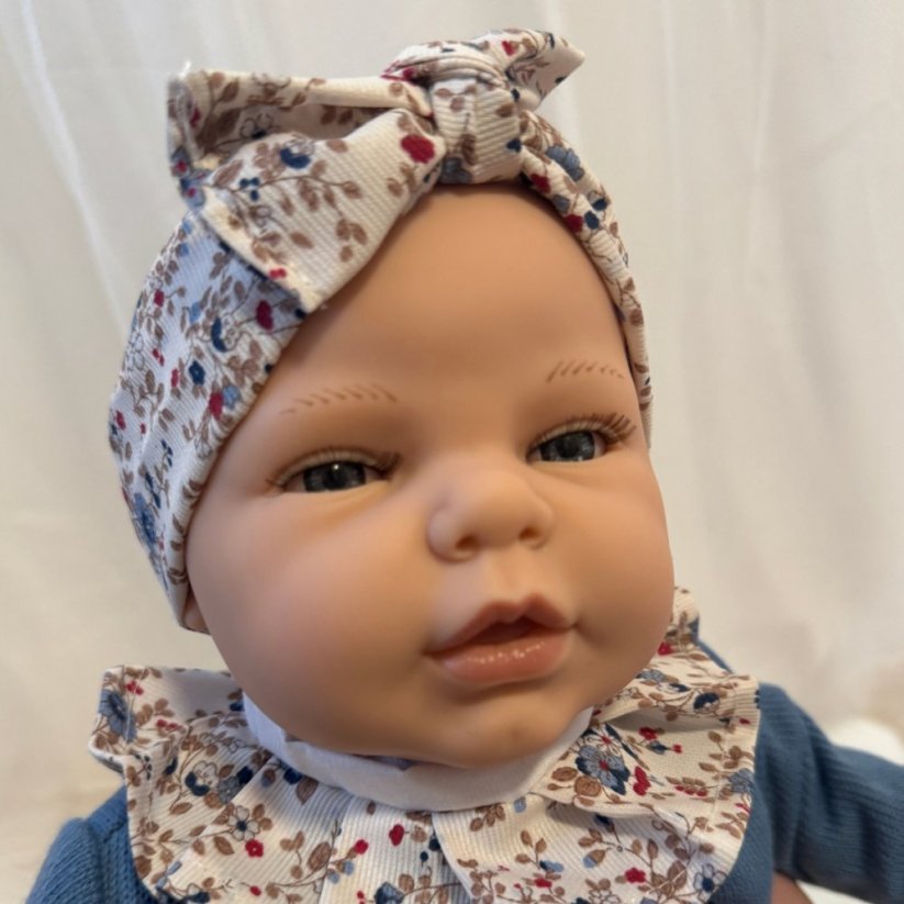 Realistické miminko s měkkým tělem 45cm De Cuna - Blue