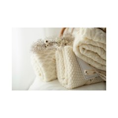 Deka ze 100% merino vlny My Memi - Vines Collection - Cream