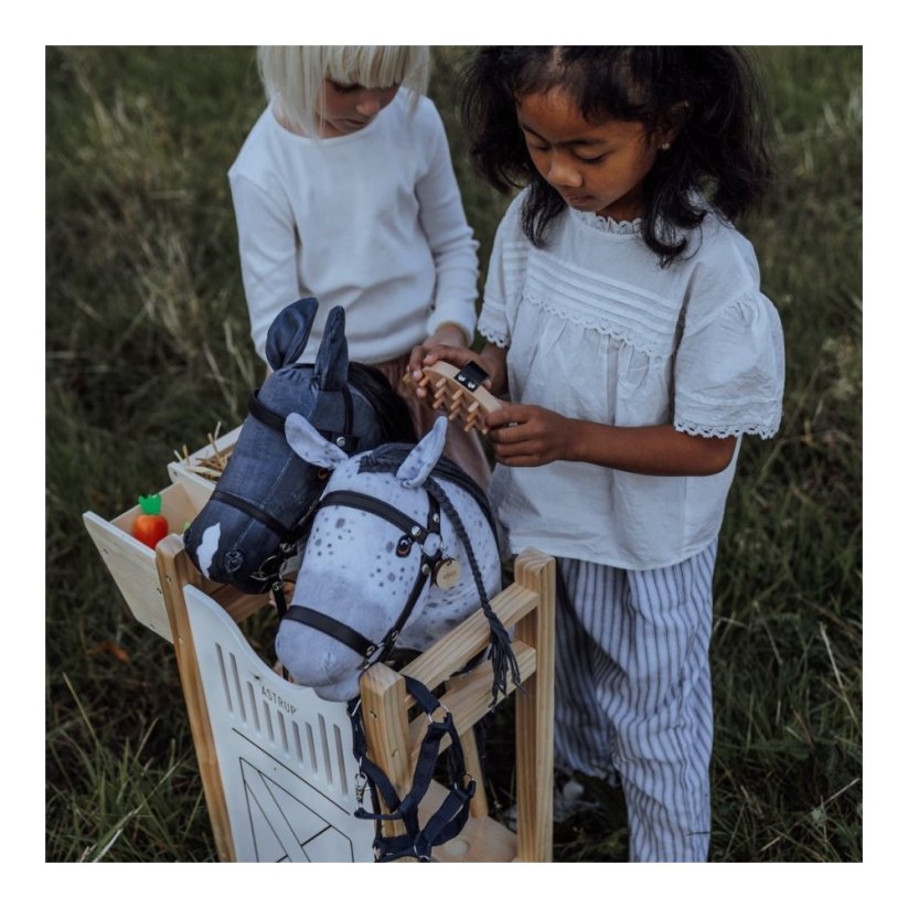 Hobby koník na tyči s ocasem By Astrup - Hobby Horse Grey Star