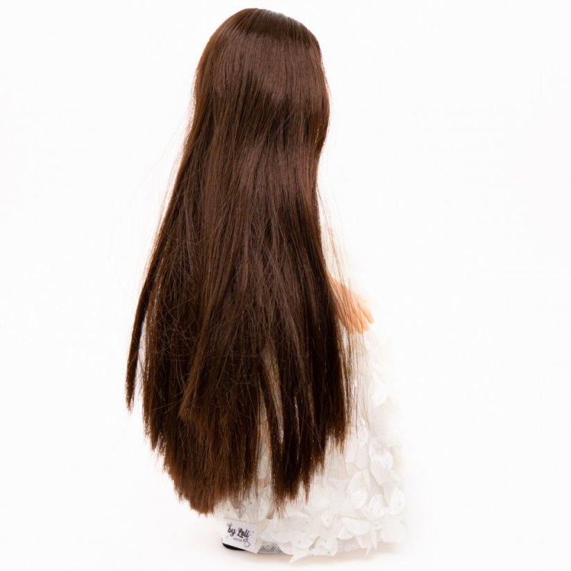 Šaty pro panenku Paola Reina a Minikane 32 cm By Loli - Flowerly white - Glitter