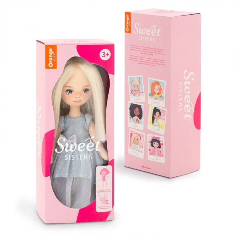 Látková panenka Orange Toys - Sweet Sisters Mia - Light Blue Dress