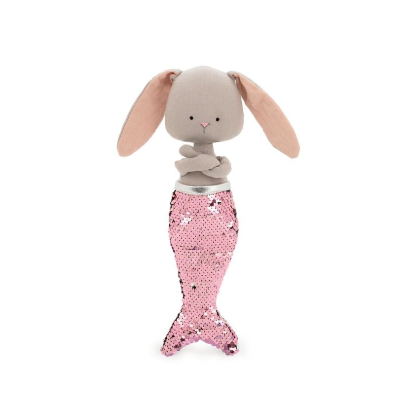 Látkový zajíček s ploutví 30 cm Cotti Motti Orange Toys - Lucy Mermaid tail