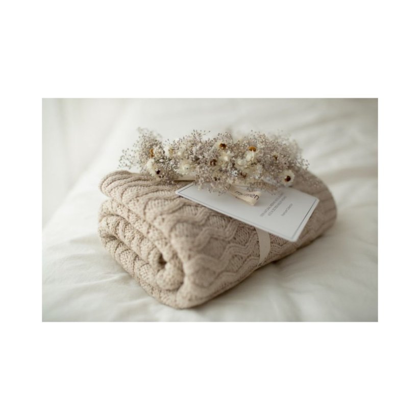 Deka ze 100% merino vlny My Memi - Vines Collection - Cream