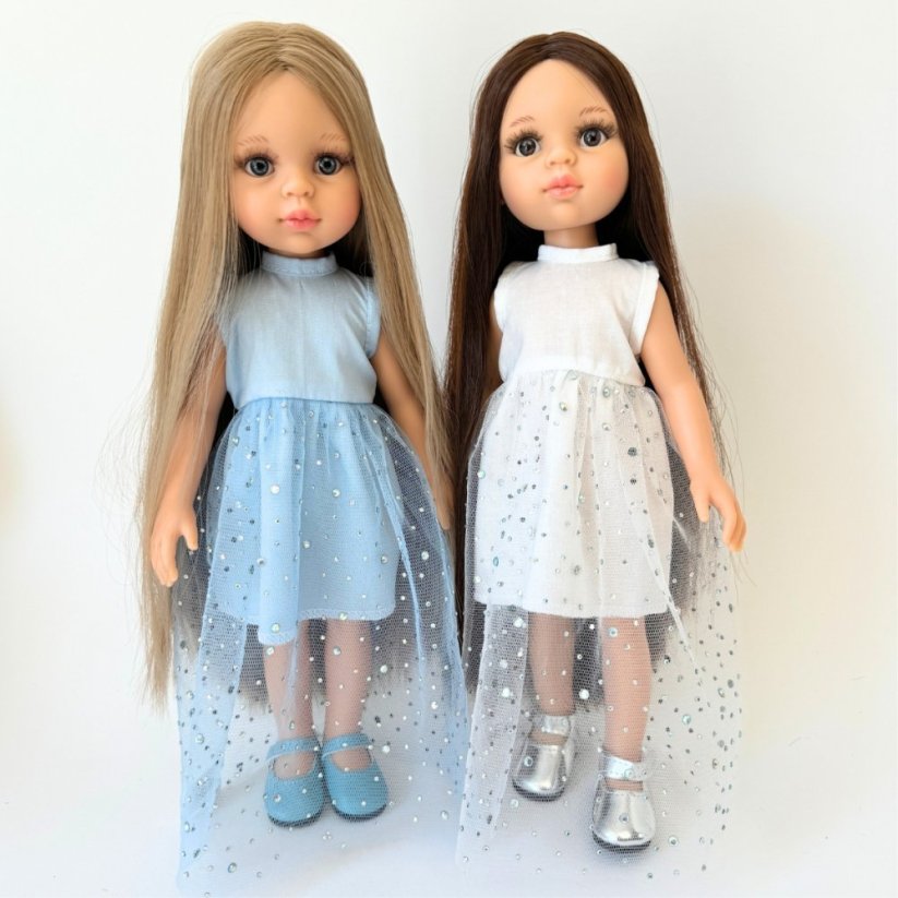 Šaty pro panenku Paola Reina a Minikane 32 cm By Loli - Glittery blue
