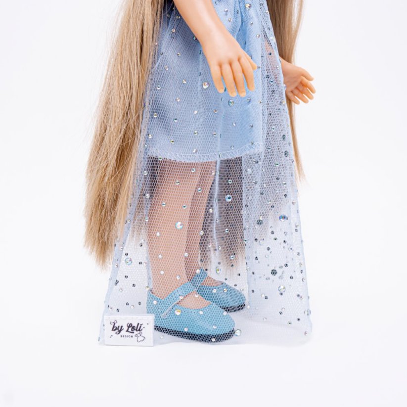 Šaty pro panenku Paola Reina a Minikane 32 cm By Loli - Glittery blue
