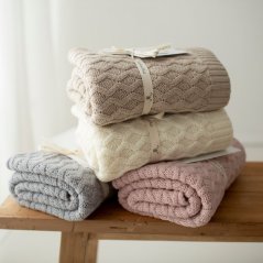 Deka ze 100% merino vlny My Memi - Vines Collection - Grey
