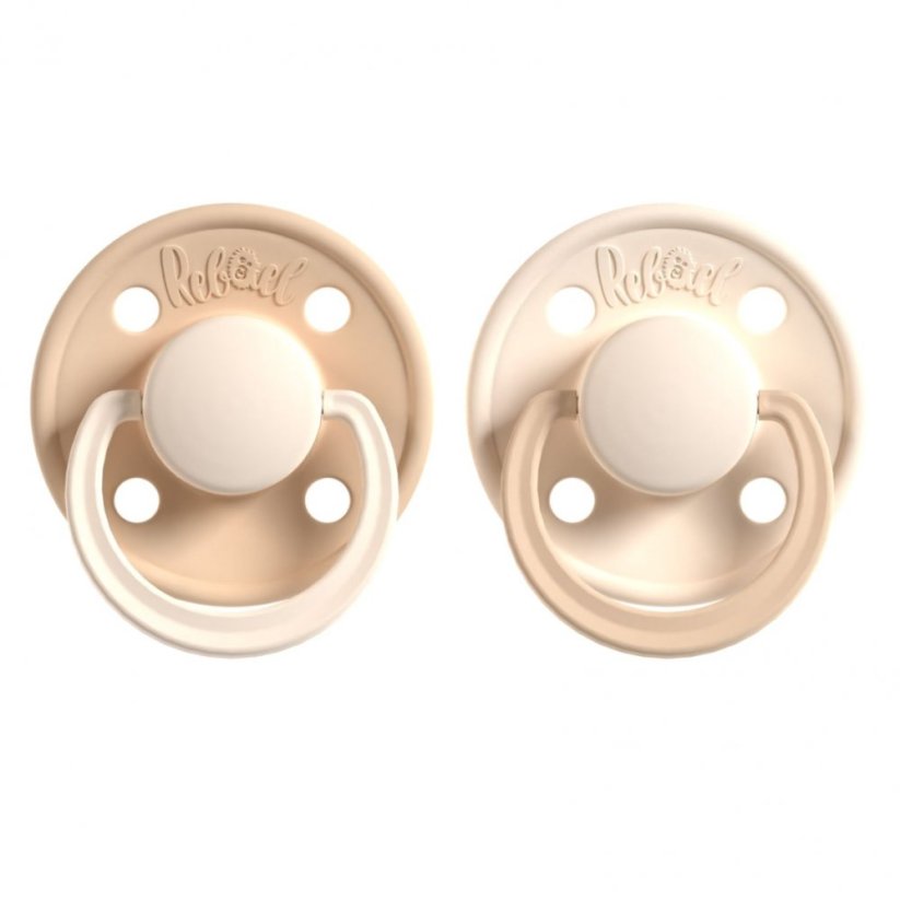 Dudlíky Rebael z přírodního kaučuku 2 ks - Dusty Pearly Mouse/Frosty Pearly Lion - 0-6 měsíců (velikost 1)
