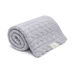 Deka ze 100% merino vlny My Memi - Wool Collection - Grey