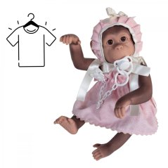 Oblečení pro opičku o velikosti 36cm De Cuna - Flowers pink set