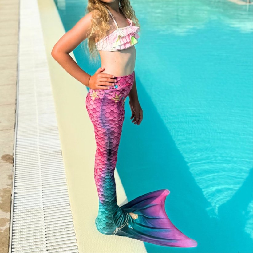 Kostým mořské panny Kuaki Mermaids - Mořský ocas a monofin ploutev - Star - M 10-12 let