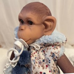 Realistická panenka opička Kuko 36cm Muñecas De Cuna - Blue