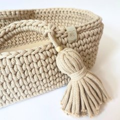 Pletený košík pro panenku BY LOLI - Béžový 43 cm