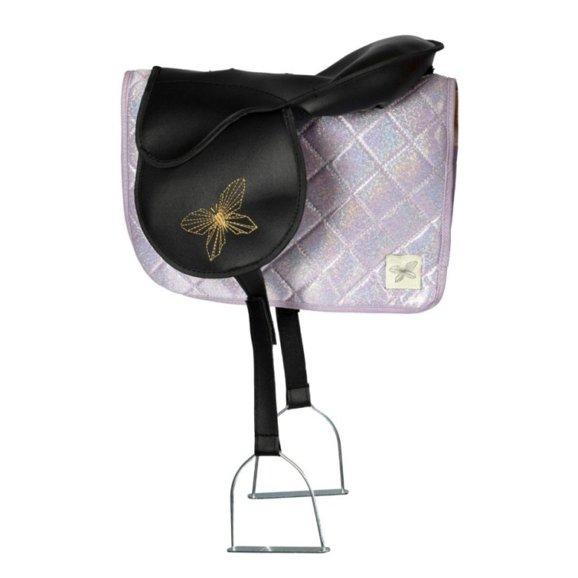 Čabraka s dekou na sedlo pro hobby horse koníka By Astrup - Purple Glitter