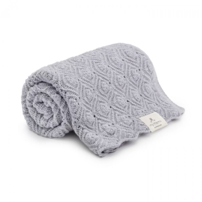 Deka ze 100% merino vlny My Memi - Pearl collection - Grey