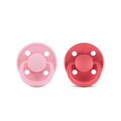 Dudlíky Rebael z přírodního kaučuku 2 ks - Sweet Pink/Salmon - 0-6 měsíců (velikost 1)