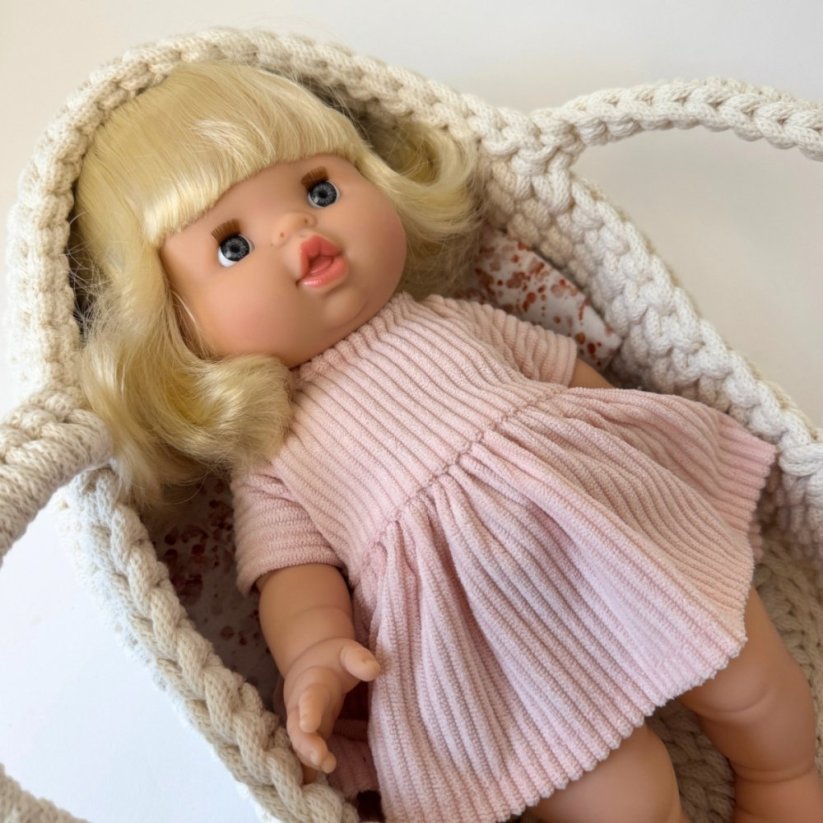 Šaty pro panenku 34 cm By Loli - Boho - Corduroy pink