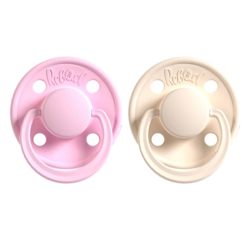 Dudlíky Rebael z přírodního kaučuku 2 ks - Sweet Pink/Champagne - 6-18 měsíců (velikost 2)