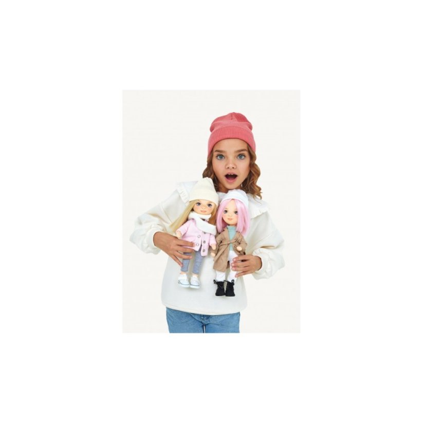 Látková panenka Orange Toys - Sweet Sisters Mia - Beige Trench Coat