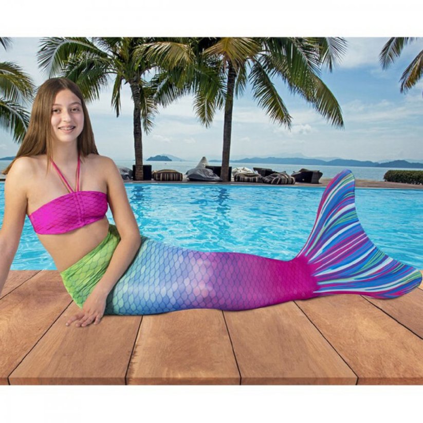 Kostým mořské panny Kuaki Mermaids - ocas, monofin ploutev a vrchní díl plavek - set 3 ks - Capri - XXS 5-6 let