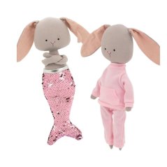 Látkový zajíček s extra ploutví 30 cm Orange Toys - Lucy The Bunny - Pink Tracksuit / Mermaid tail