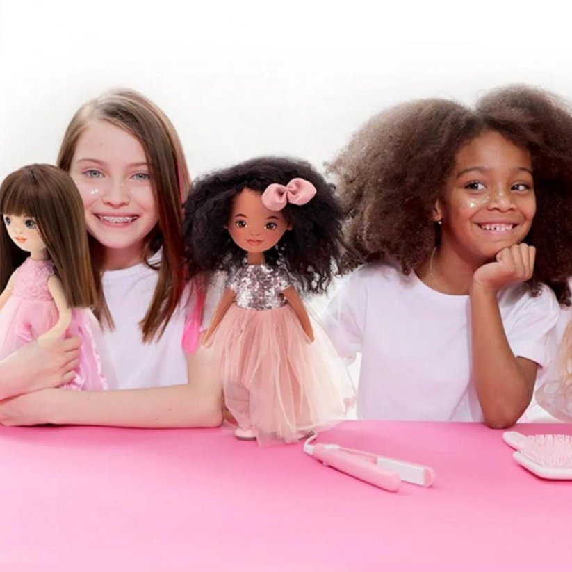 Látková panenka Orange Toys - Sweet sisters Tina - Pink Dress with Sequins