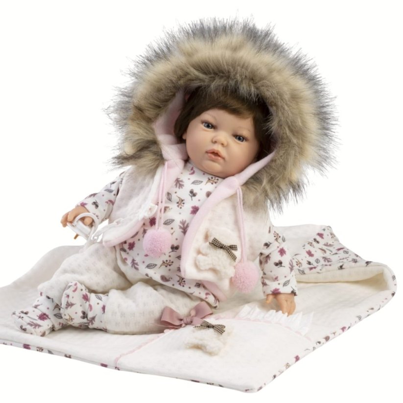 Realistické miminko s měkkým tělem 45cm De Cuna - Maria