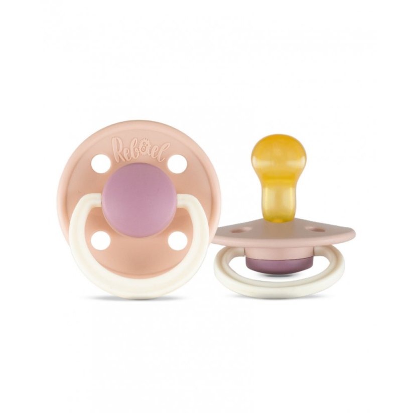Dudlíky Rebael z přírodního kaučuku 2 ks - Misty Soft Mouse/Tornado Plum Mouse - 6-18 měsíců (velikost 2)