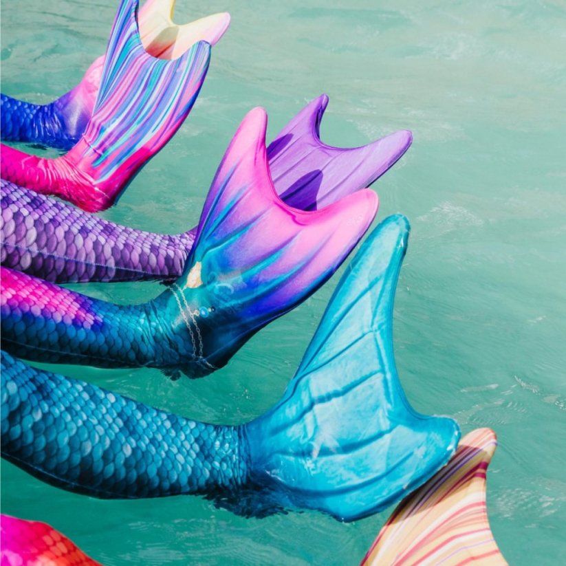 Kostým mořské panny Kuaki Mermaids - Mořský ocas a monofin ploutev - Aruba - XS 6-8 let