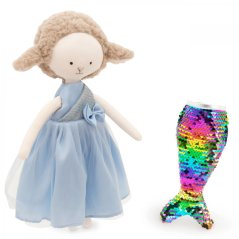 Látková ovečka s extra ploutví 30 cm Cotti Motti Orange Toys - Zoe / Mermaid tail