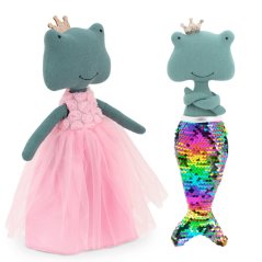 Látková žabka s extra ploutví 30 cm Cotti Motti Orange Toys - Fiona / Mermaid tail