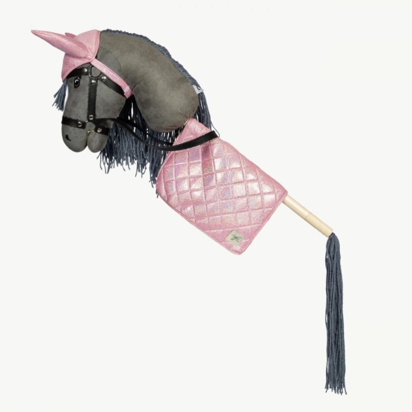 Čabraka s dekou na sedlo pro hobby horse koníka By Astrup - Pink Glitter