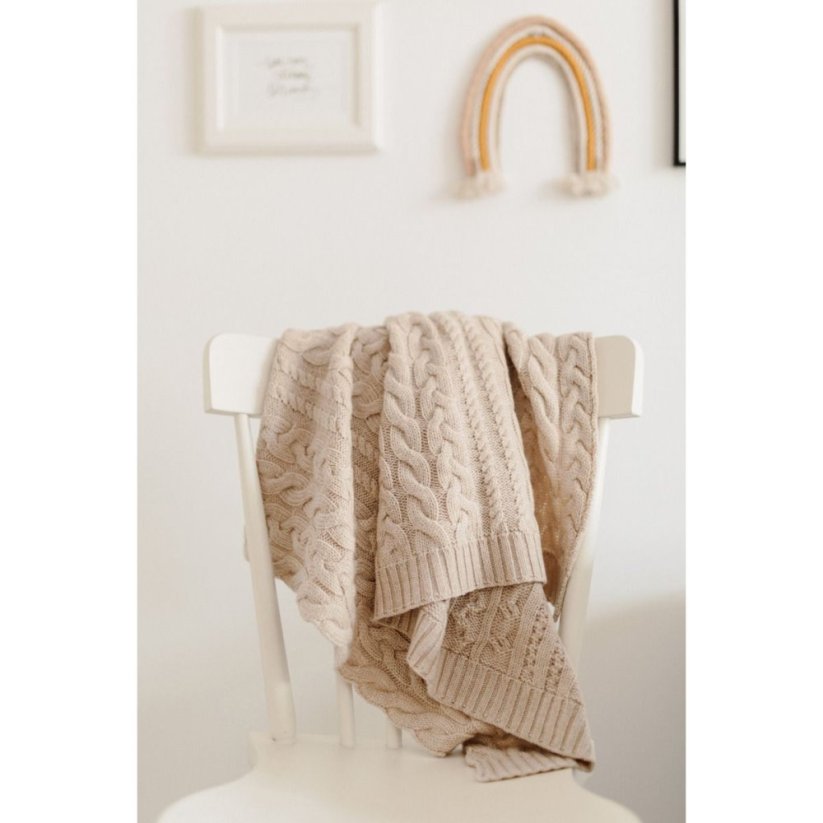Deka ze 100% merino vlny My Memi - Wool Collection - Beige