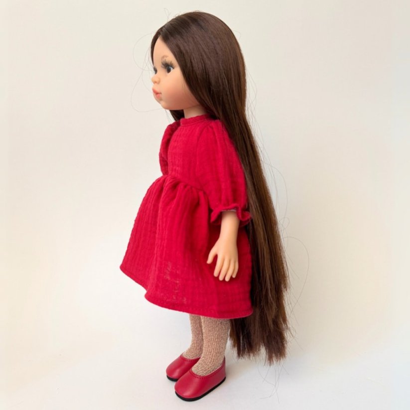 Šaty pro panenku Paola Reina a Minikane 32 cm By Loli - Romantic - Red