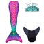 Kostým mořské panny Kuaki Mermaids - ocas, monofin ploutev a vrchní díl plavek - set 3 ks - Star - XS 6-8 let