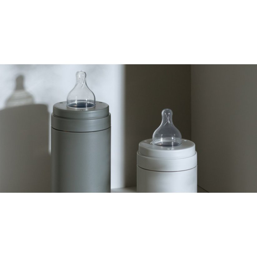 Kojenecká antikoliková láhev Baby Wallaby - Dark grey 120 ml
