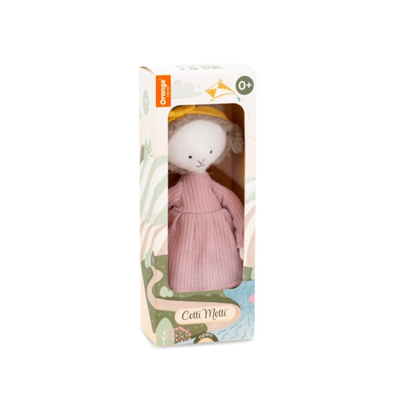 Látková ovečka 29 cm Cotti Motti Orange Toys - Zoe Pink dress