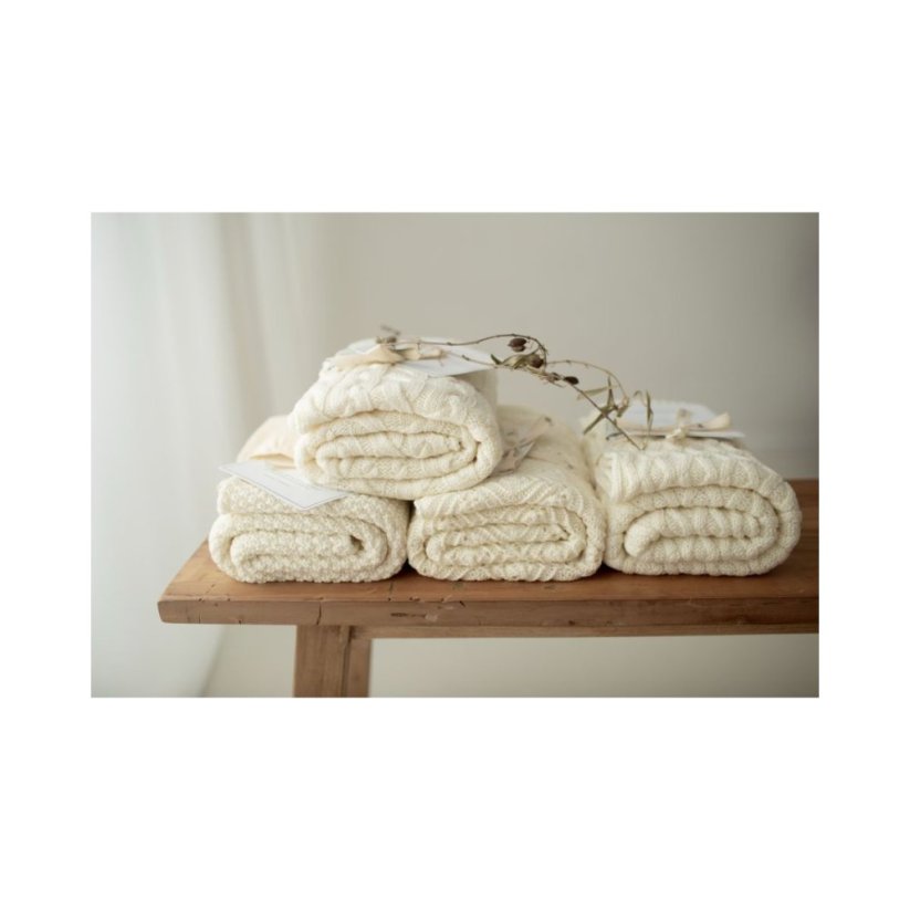 Deka ze 100% merino vlny My Memi - Vines Collection - Cream