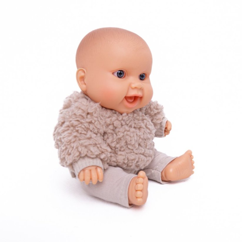 Mikina a legíny pro panenku Los Peques 21 cm - By Loli - Warm Furry Lamb Latte