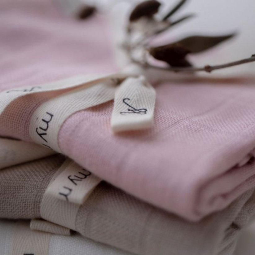Bambusová plenka z mušelínu My Memi - Powder pink