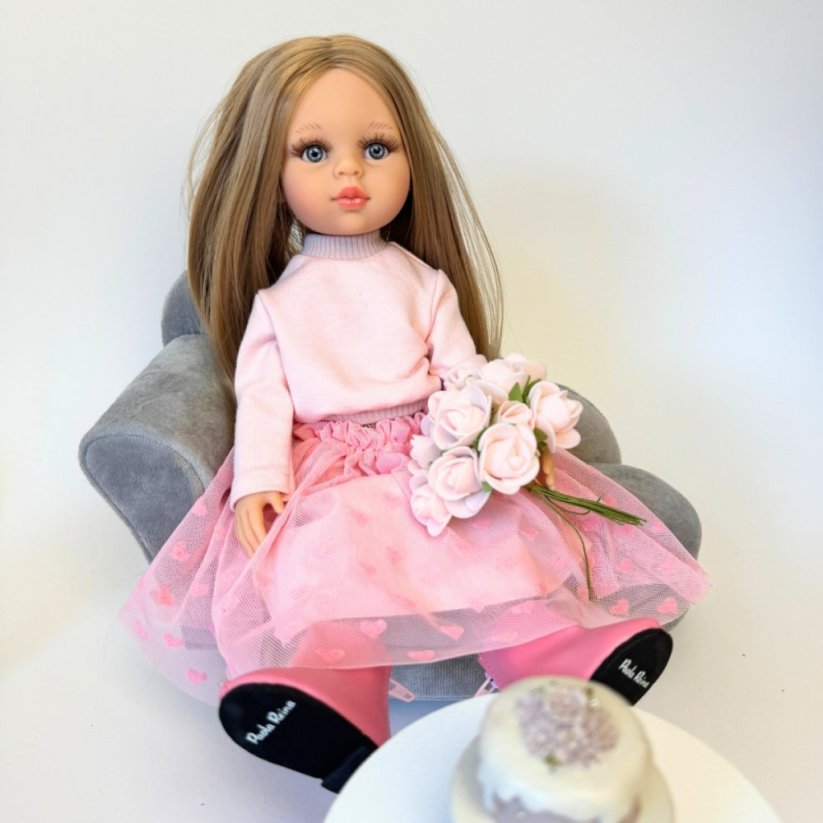 Set oblečení pro panenku Paola Reina a Minikane 32 cm By Loli - Sporty - Pink hearths
