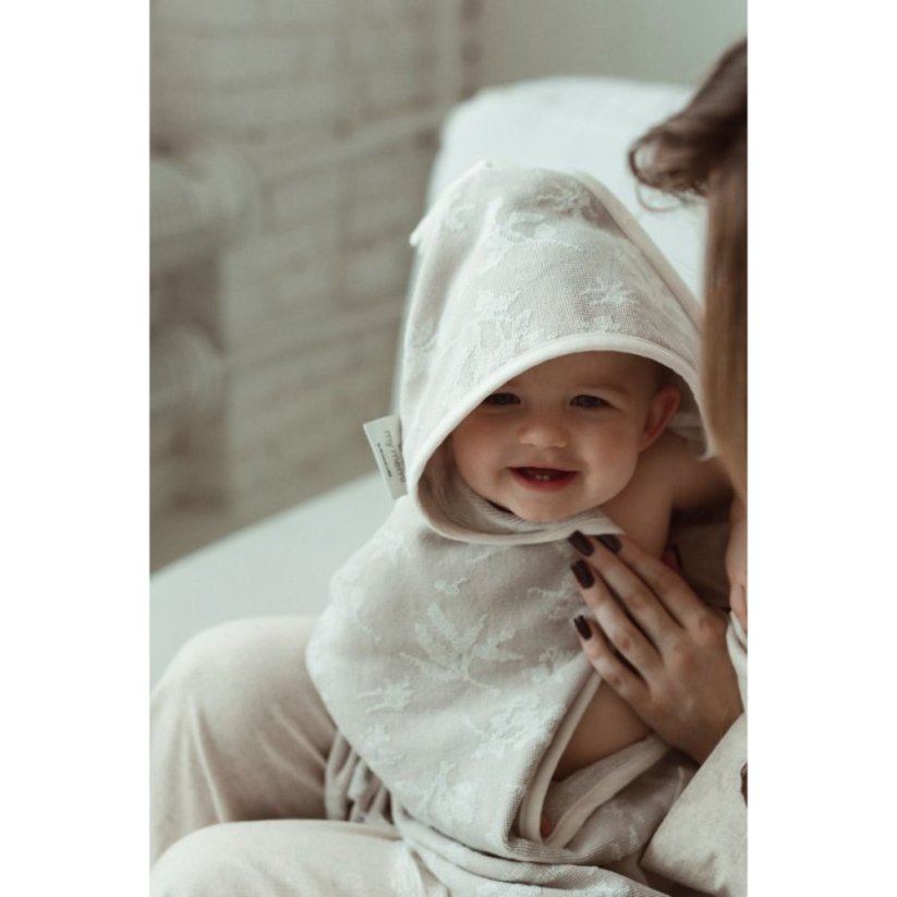 Dětská luxusní osuška s kapucí My Memi - Boho Dots - Cream