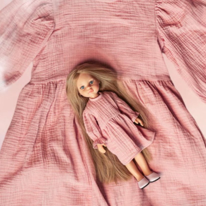 Dívčí mušelínové šaty By Loli - Old Pink Dream