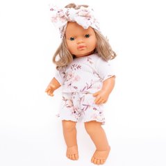 Set trička, šortek a čelenky pro panenku 34 cm By Loli - Boho - FLowers