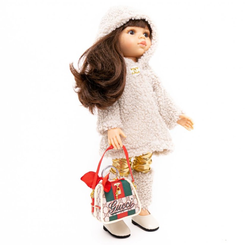 Kabátek, návleky a čepice pro panenku Paola Reina a Minikane 32 cm By Loli - Jacket Fluffy