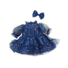 Tylové šaty s hvězdičkami a mašlí pro pejska Lucky Doggy - Sky Full of Stars