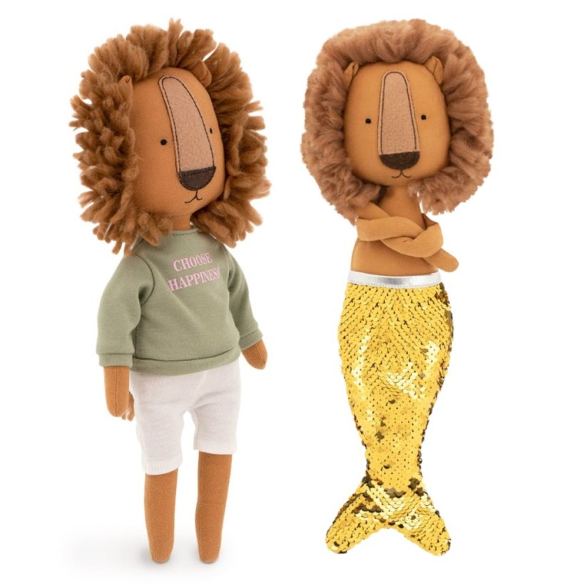 Látkový lvíček s extra ploutví 30 cm Orange Toys - Simon / Mermaid tail