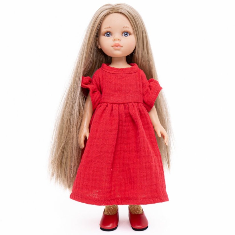 Šaty pro panenku Paola Reina a Minikane 32 cm By Loli - Fairy long - Red