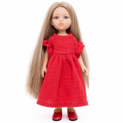 Šaty pro panenku Paola Reina a Minikane 32 cm By Loli - Fairy long - Red